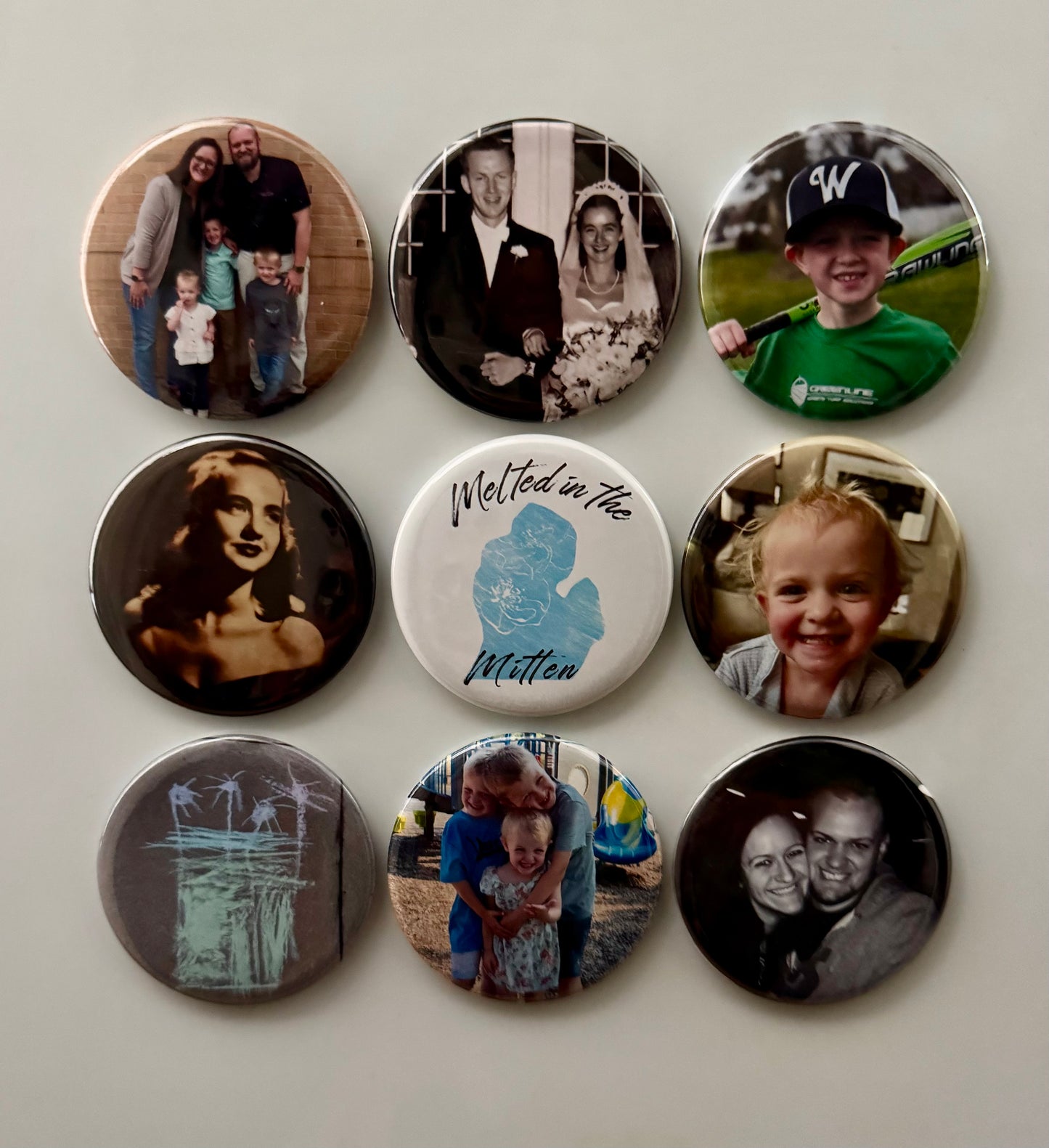 2.25" Round Photo Magnets (Set of 9)